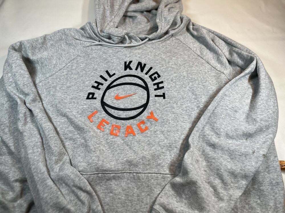Nike Phil Knight Legacy Hoodie XL Gray Basketball Orange Swoosh Pullover